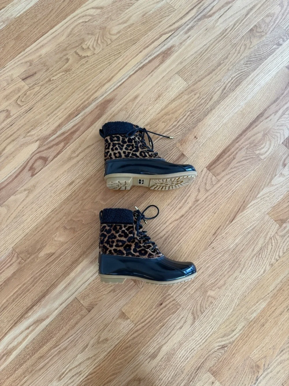 Sam Edelman Caldwell Women's Size 8 US LEOPARD HAIR Leather Duck Boots